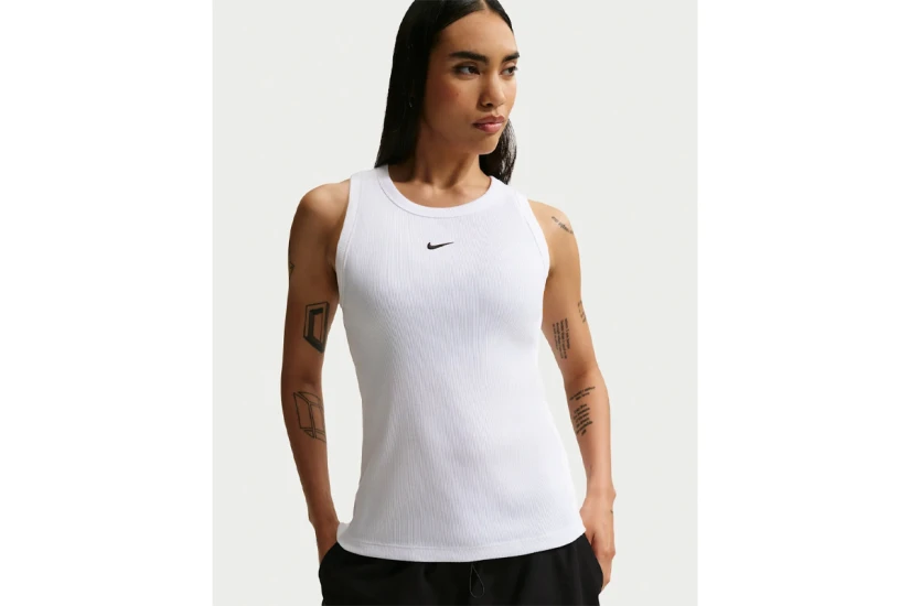 Nike Sportswear Tight Ribbed Γυναικεία Αμάνικη Μπλούζα Λευκή