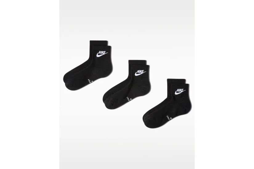 Nike Everyday Elevated Unisex Κοντές Κάλτσες Μαύρες 3 Ζευγάρια