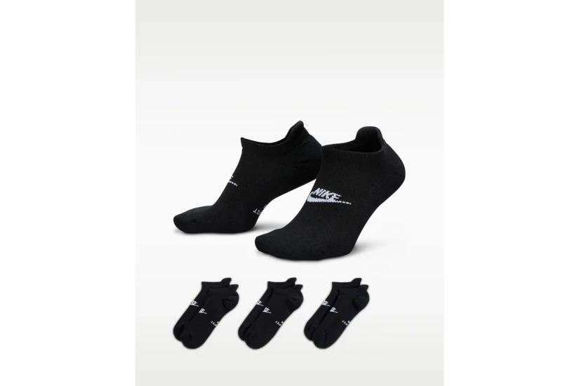 Nike Everyday Elevated No-Show Κάλτσες κάτω από τον Αστράγαλο Μαύρες 3 Ζευγάρια