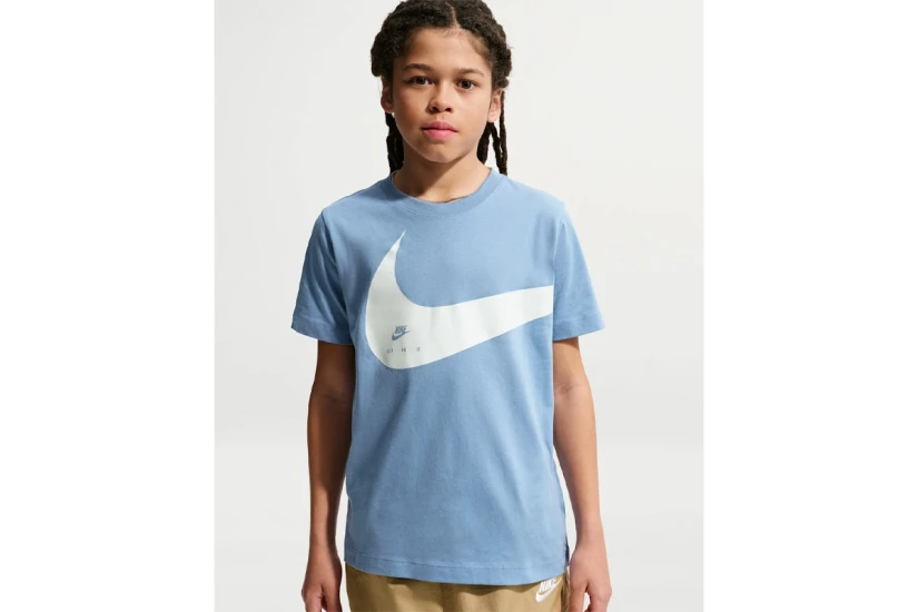 Nike Sportswear Club Παιδικό Κοντομάνικο T-Shirt Σιέλ, Λευκό