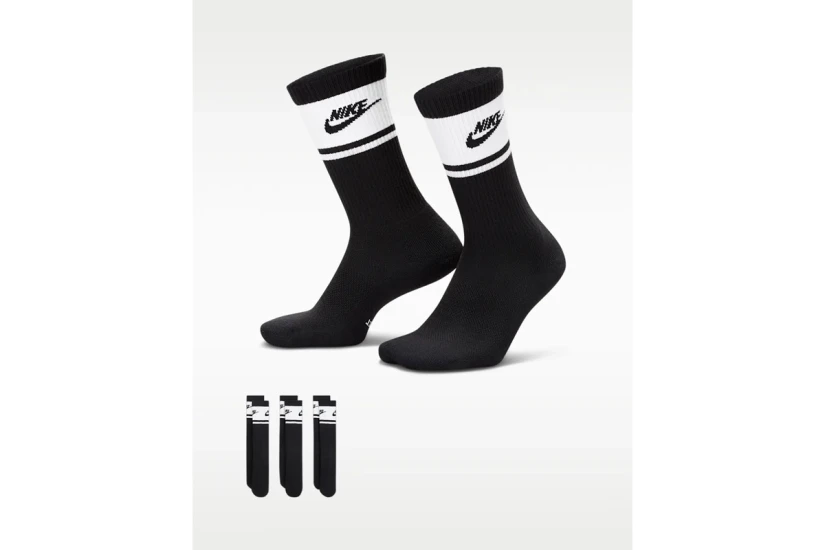 Nike Everyday Elevated Κάλτσες μέχρι τη Γάμπα Μαύρες 3 Ζευγάρια