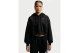Nike Studio Fleece Oversized Cropped Γυναικεία Βαμβακερή Ζακέτα με Κουκούλα Μαύρη