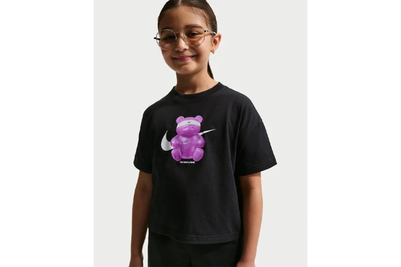 Nike Sportswear Boxy Παιδικό Κοντομάνικο T-Shirt Μαύρο, Μωβ, Λευκό