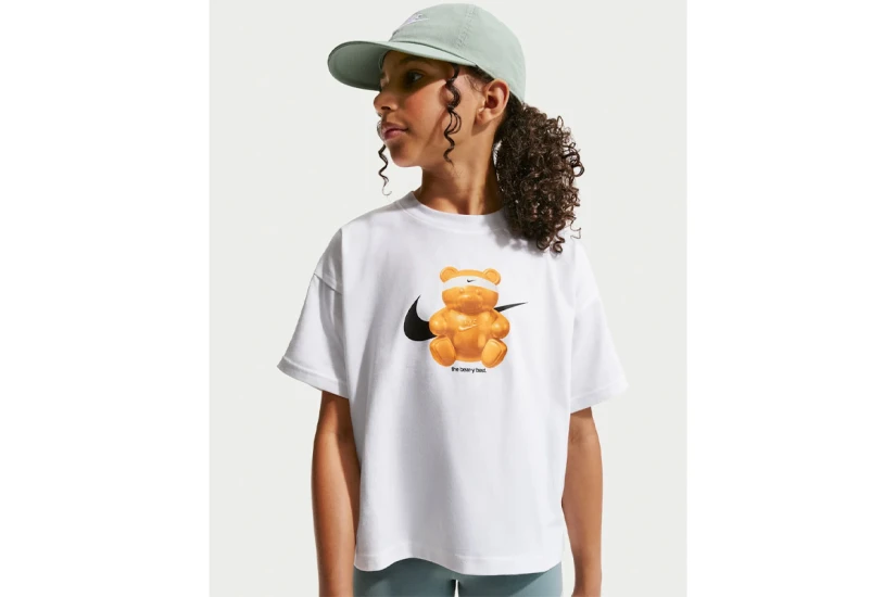 Nike Sportswear Boxy Παιδικό Κοντομάνικο T-Shirt Λευκό, Καφέ, Μαύρο