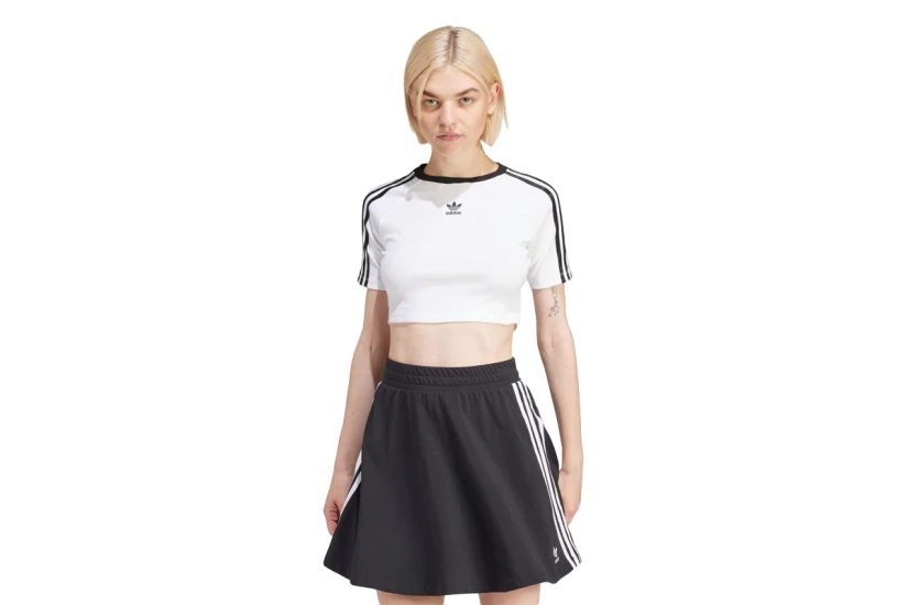 Adidas Originals 3-Stripes Baby Tee Γυναικεία Crop Top Μπλούζα