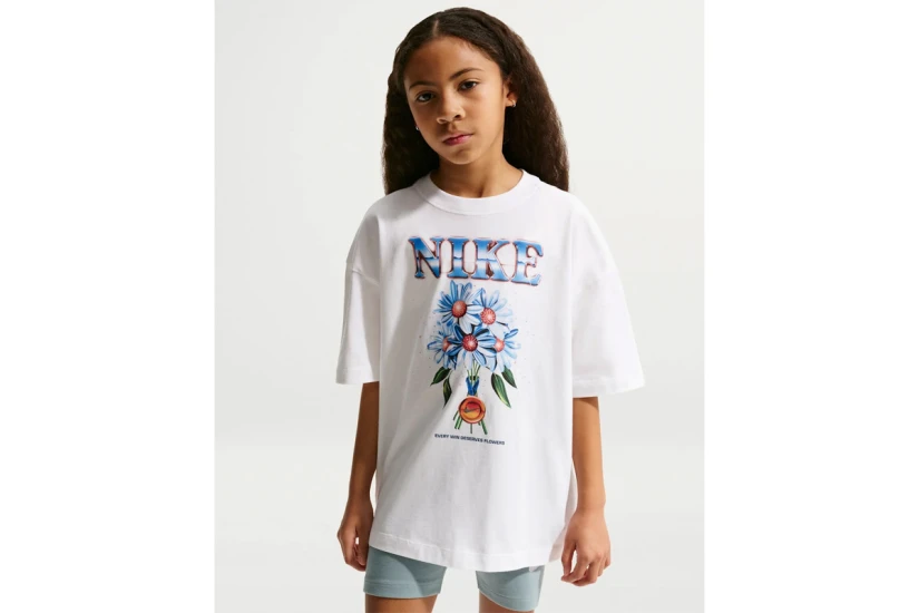 Nike Sportswear Oversized Παιδικό Κοντομάνικο T-Shirt Λευκό