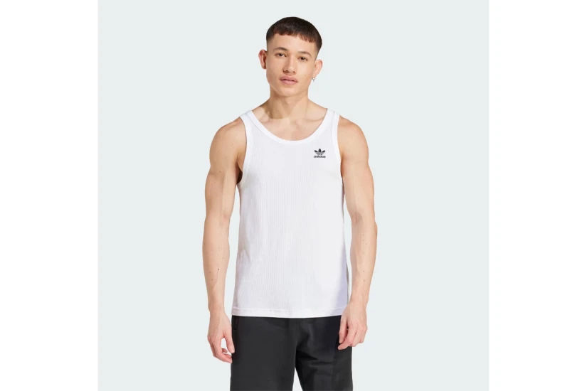 Adidas Originals Trefoil Essentials Ανδρική Αμάνικη Μπλούζα Λευκή