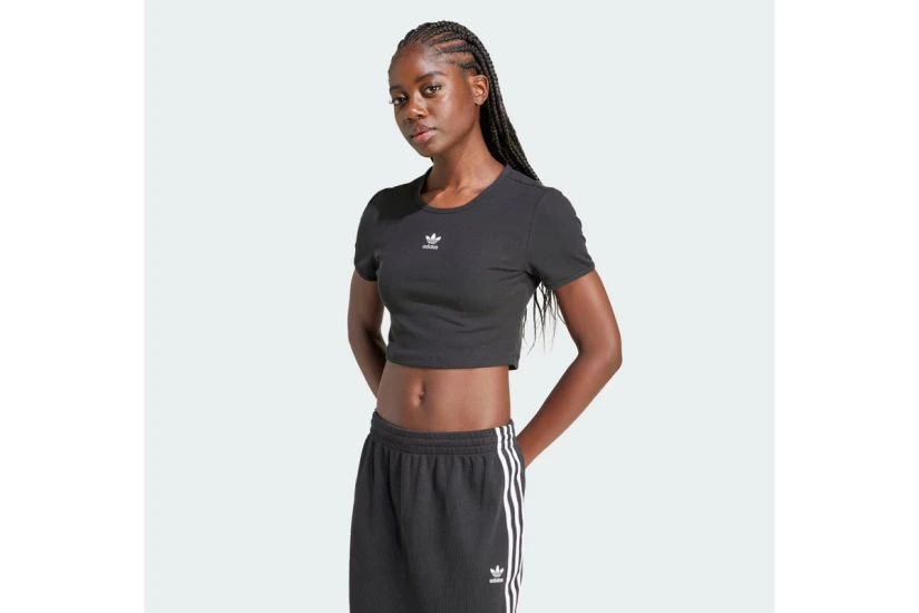 Adidas Originals Essentials Ribbed Tee Κοντομάνικο Crop Top T-Shirt