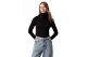 Calvin Klein Γυναικεία Cropped Μπλούζα με Ζιβάγκο Μαύρο