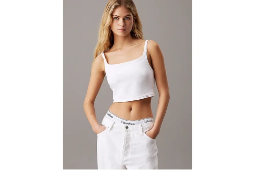 Calvin Klein Denim Τοπ Bralette Crop Top Αμάνικο Γυναικείο (J20J225195 1AA)
