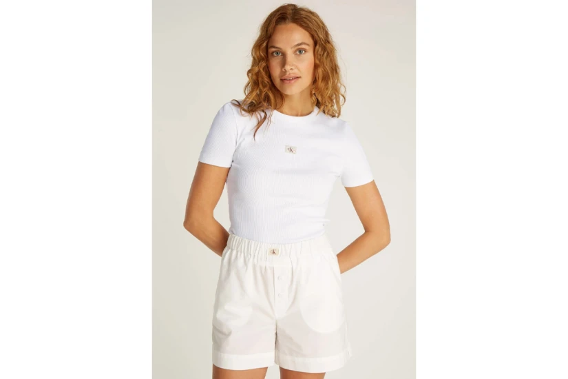 Calvin Klein Logo Γυναικείo Κοντομάνικο T-Shirt Λευκό
