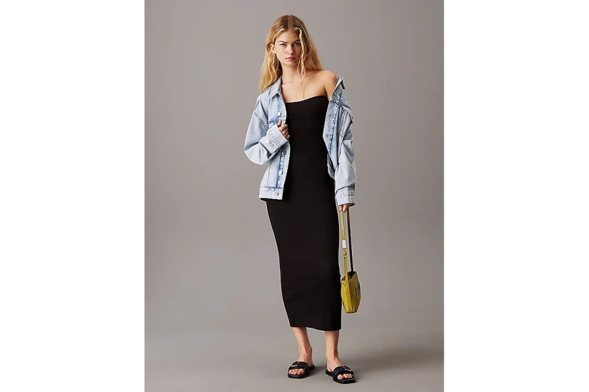 Calvin Klein Strapless Γυναικείο Φόρεμα Maxi Μαύρο