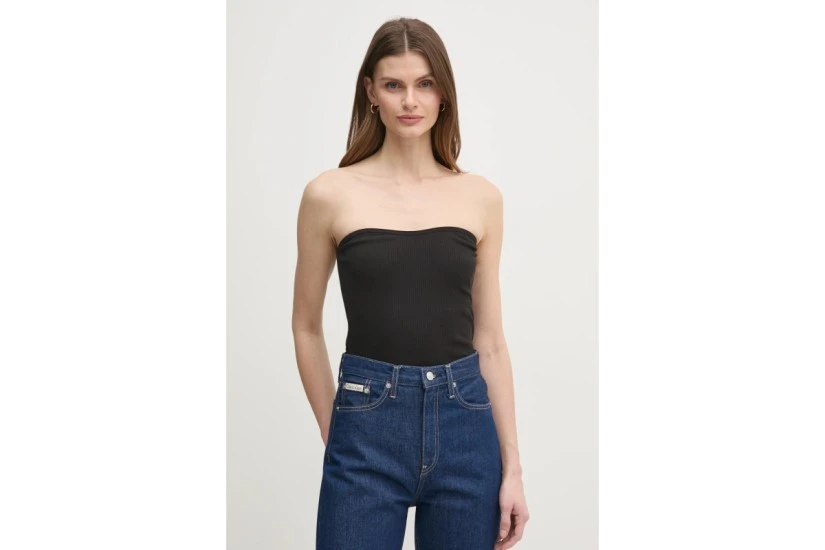 Calvin Klein Strapless Γυναικεία Αμάνικη Μπλούζα Μαύρη