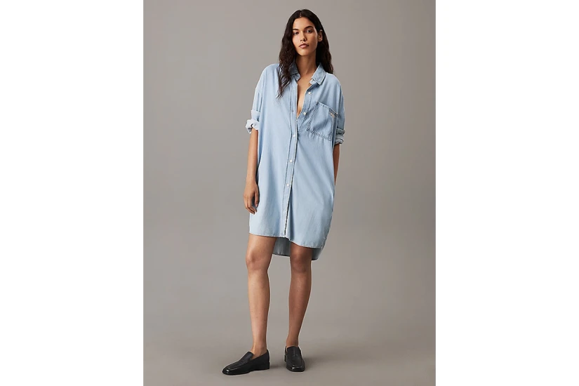 Calvin Klein Γυναικείο Τζιν Φόρεμα Γαλάζιο
