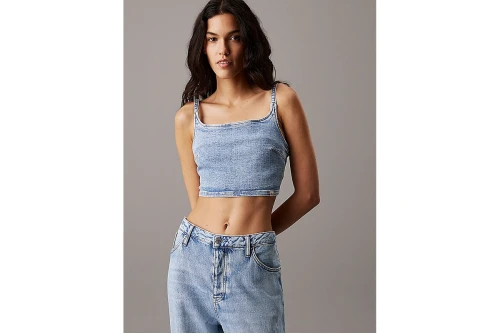 Calvin Klein Denim Bralette Crop Top Αμάνικο Γυναικείο (J20J225515 1AA)