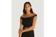 Calvin Klein Γυναικεία Αμάνικη Cropped Μπλούζα Μαύρη