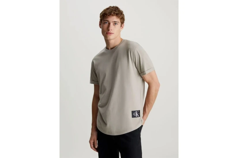 Calvin Klein Cotton Badge Ανδρικό Κοντομάνικο T-Shirt Γκρι