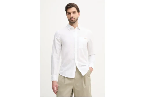 Calvin Klein Linen Cotton Πουκάμισο Μακρυμάνικο Ανδρικό (J30J327295 YAF)