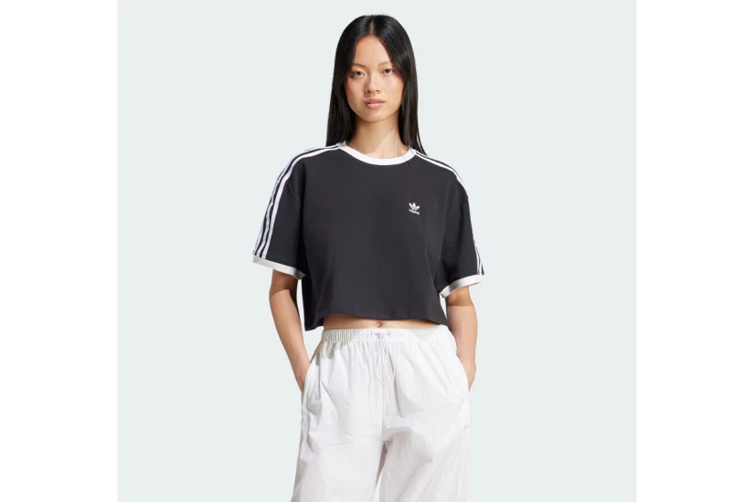 Adidas Originals Adicolor 3-Stripes Γυναικείο T-Shirt Μαύρο