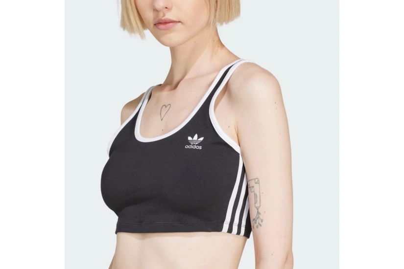 Adidas Originals Adicolor 3-Stripes Γυναικείο Αμάνικο Crop Top
