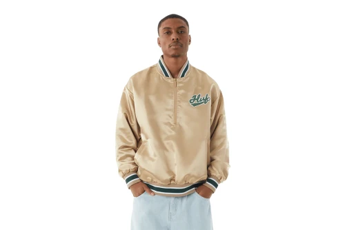 Huf Pop Fly Satin Baseball Jacket Ανδρικό (JK00419 TAN)