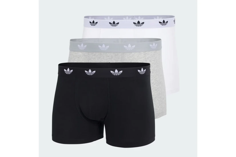 Adidas Originals Comfort Flex Cotton Ανδρικά Εσώρουχα Μπόξερ Μαύρα, Γκρι, Λευκά 3 Τεμάχια