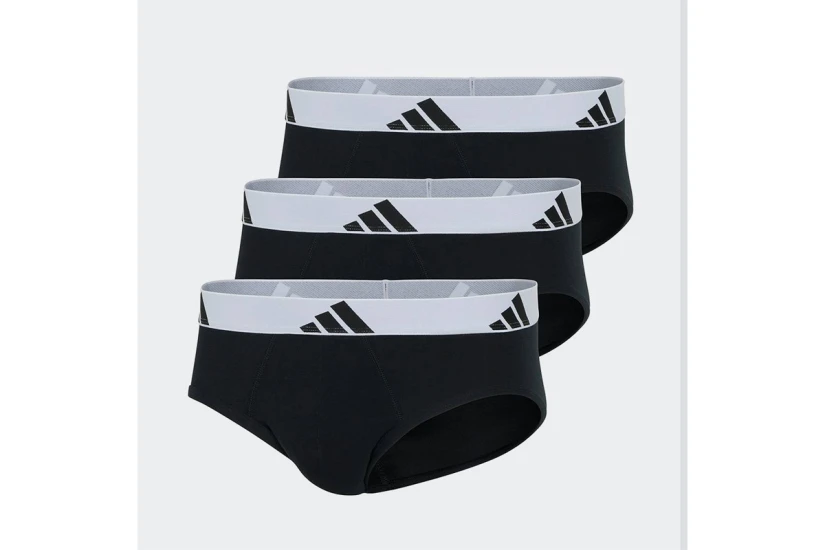 Adidas Performance Active Flex Cotton Ανδρικά Εσώρουχα Σλιπ Μαύρα, Λευκά 3 Τεμάχια