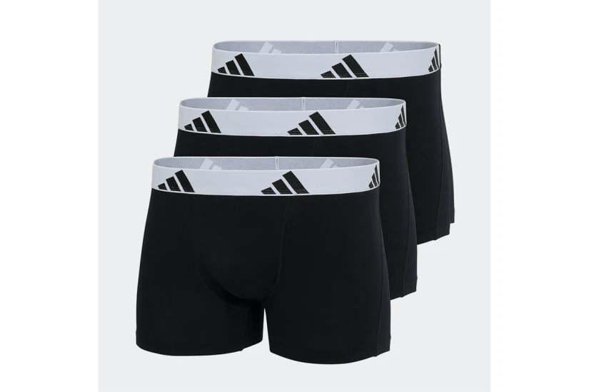 Adidas Performance Active Flex Cotton Ανδρικά Boxer Εσώρουχα Μαύρα, Λευκά 3 Τεμάχια