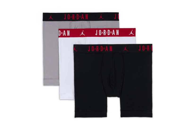Jordan Flight Ανδρικά Boxer Εσώρουχα Μαύρα, Λευκά, Γκρι 3 Τεμάχια