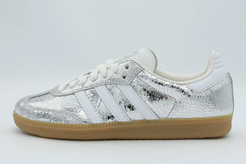 Adidas Originals Samba OG Γυναικεία Sneakers Ασημί, Λευκά