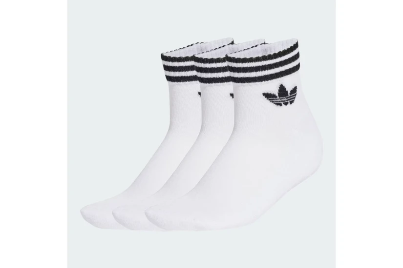 Adidas Originals 3-Stripes Κοντές Κάλτσες Λευκές 3 Ζευγάρια