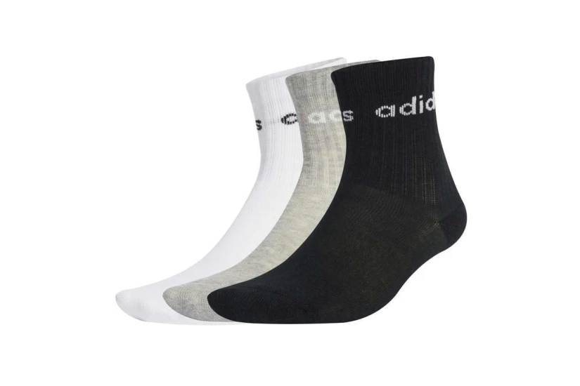 Adidas Performance Linear Παιδικές Ψηλές Κάλτσες 3 Ζευγάρια Λευκές, Γκρι, Μαύρες