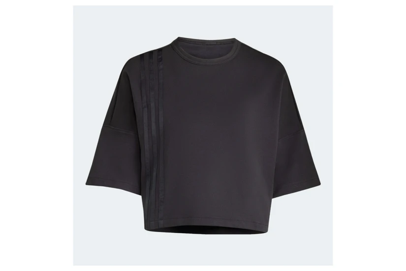 Adidas Originals Off Placed 3-Stripes Γυναικείο Κοντομάνικο T-Shirt Μαύρο