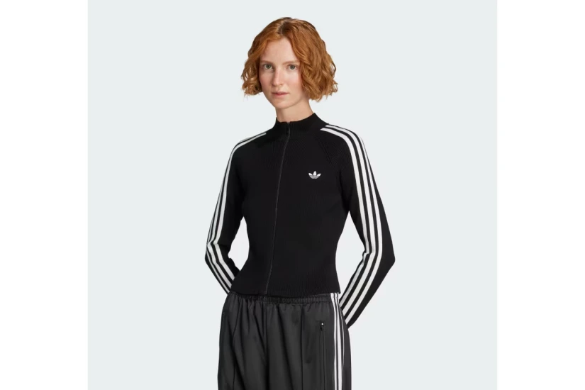 Adidas Originals Adicolor 3-Stripes Γυναικεία Ζακέτα Μαύρη