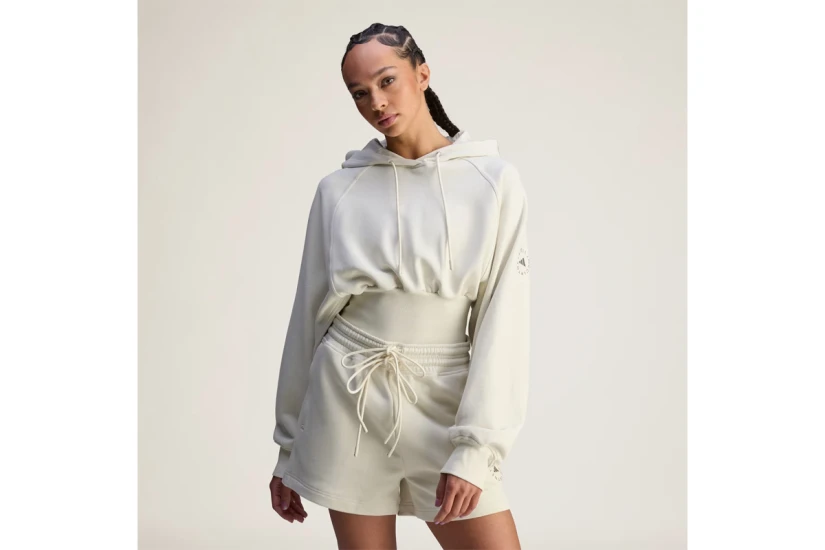 Adidas by Stella McCartney Γυναικείο Φούτερ με Κουκούλα Εκρού