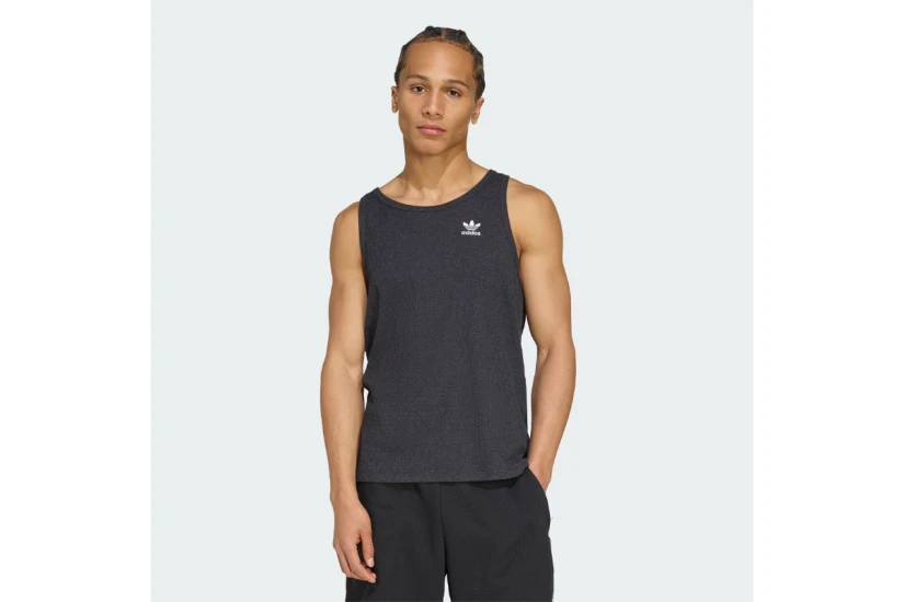 Adidas Originals Trefoil Essentials Ανδρική Αμάνικη Μπλούζα Μαύρη, Λευκή