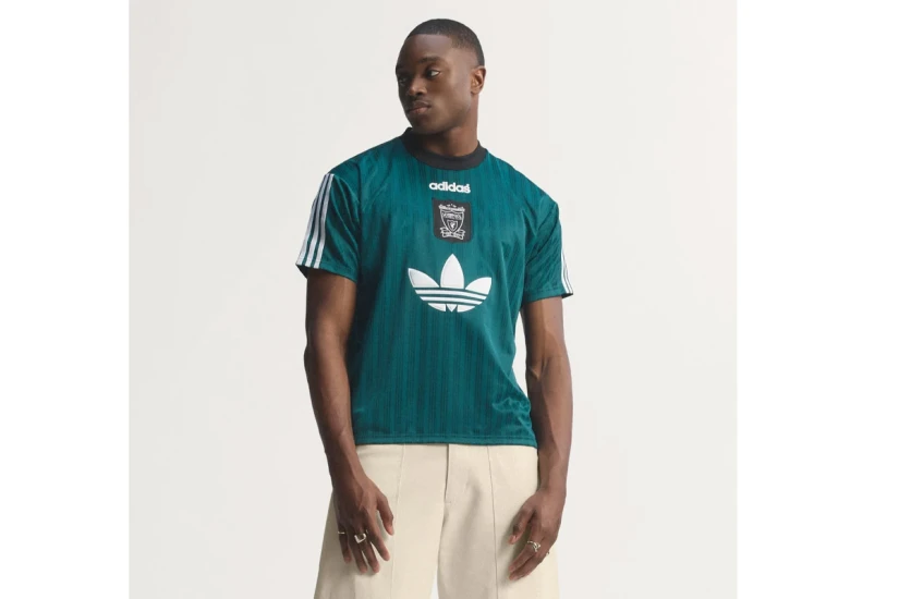 Adidas Originals Liverpool FC 95 Ανδρικό Κοντομάνικο T-Shirt Πετρόλ, Λευκό, Μαύρο