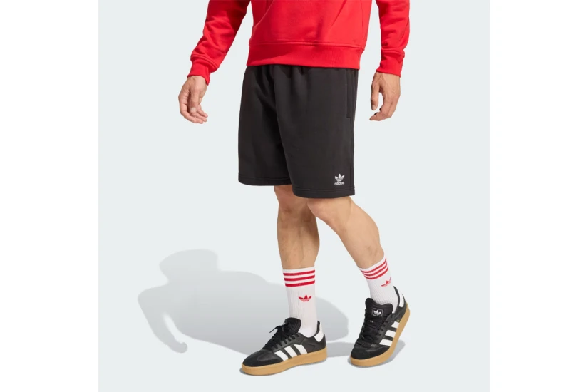 Adidas Originals Trefoil Essentials Fleece Ανδρική Αθλητική Βερμούδα Μαύρη