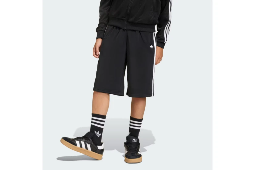 Adidas Originals Firebird Adicolor Αθλητική Βερμούδα Μαύρη, Λευκή