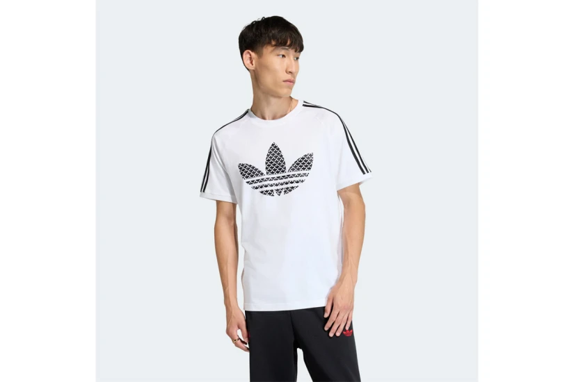 Adidas Originals Monogram Infill 3-Stripes Ανδρικό Κοντομάνικο T-Shirt Λευκό, Μαύρο