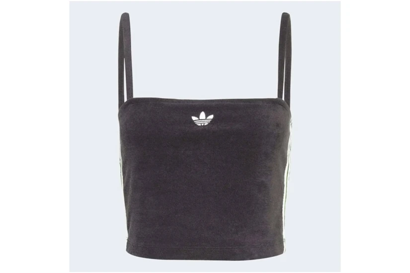 Adidas Originals Terry Towel Γυναικείο Αμάνικο Crop Top Μαύρο, Κίτρινο, Λευκό