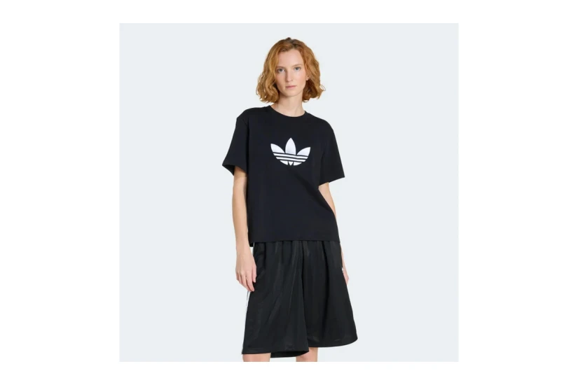 Adidas Originals Trefoil Boxy Γυναικείο Κοντομάνικο T-Shirt Μαύρο, Λευκό