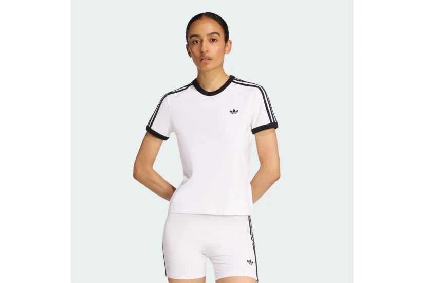 Adidas Originals 3-Stripes Γυναικείο Κοντομάνικο T-Shirt Λευκό, Μαύρο