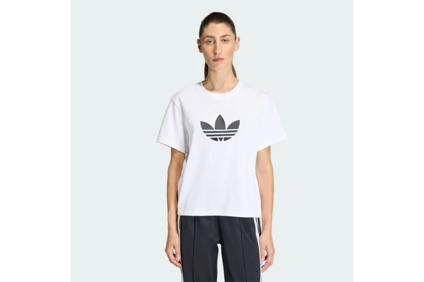 Adidas Originals Trefoil Boxy Γυναικείο Κοντομάνικο T-Shirt Λευκό, Μαύρο