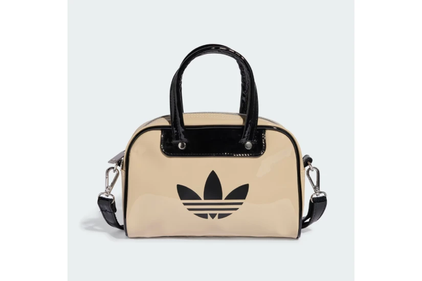 Adidas Originals Adicolor Mini Bowling Τσάντα Χιαστί - Ώμου Μπεζ, Μαύρη 2.5L