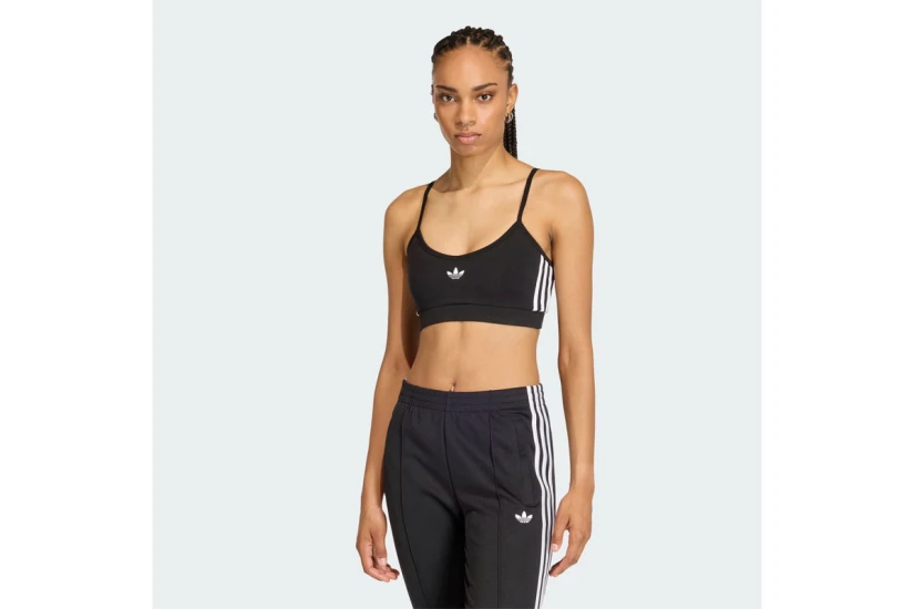 Adidas Originals 3-Stripes Γυναικείο Μπουστάκι Μαύρο, Λευκό