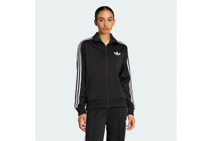 Adidas Originals Firebird Loose Γυναικεία Πολυεστερική Ζακέτα Μαύρη, Λευκή