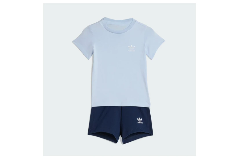 Adidas Originals Jersey Βρεφικό - Παιδικό Σετ Κοντομάνικη Μπλούζα - Σορτς Γαλάζιο, Μπλε Σκούρο