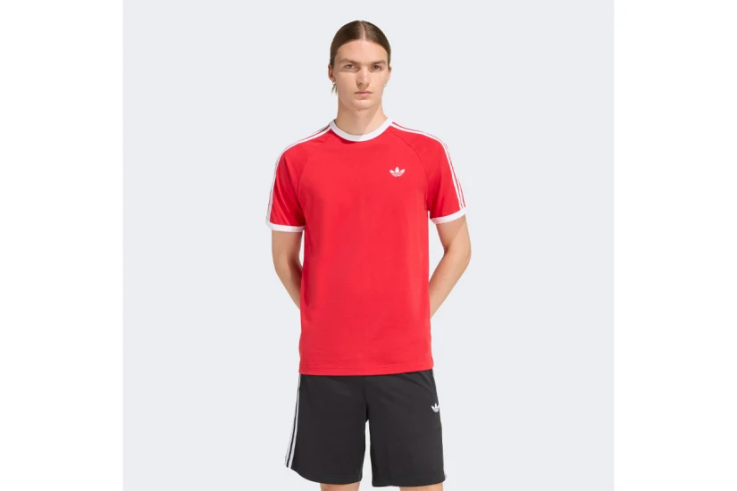 Adidas Originals 3-Stripes Ανδρικό Κοντομάνικο T-Shirt Κόκκινο, Λευκό