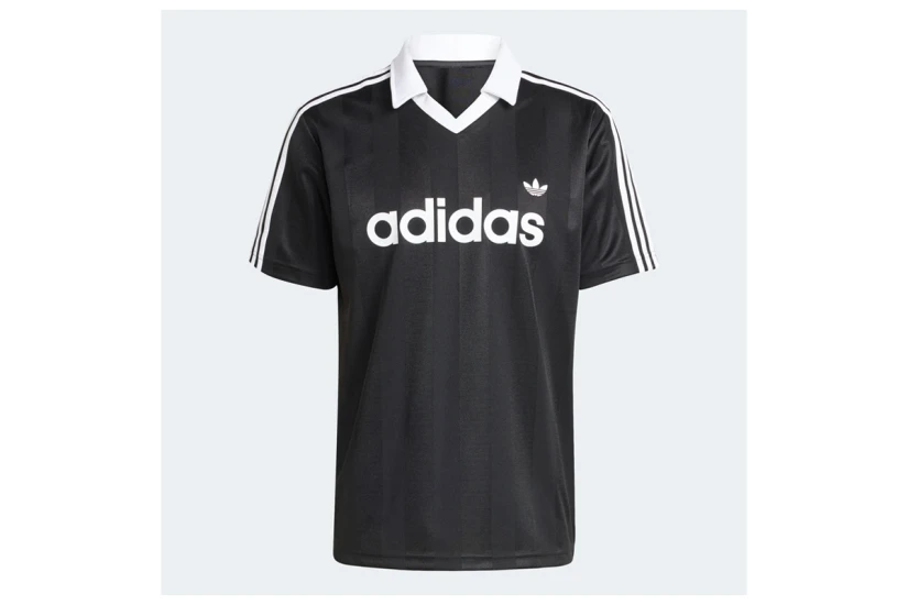 Adidas Originals Archive Collar Engineered V-Neck Ανδρικό Κοντομάνικο T-Shirt Μαύρο, Λευκό